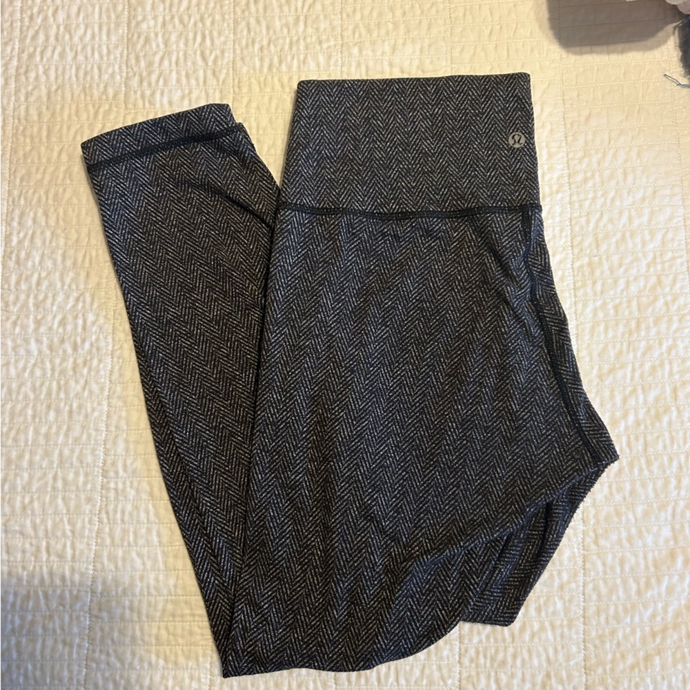 Lululemon Wunder Under Crop Herringbone Black